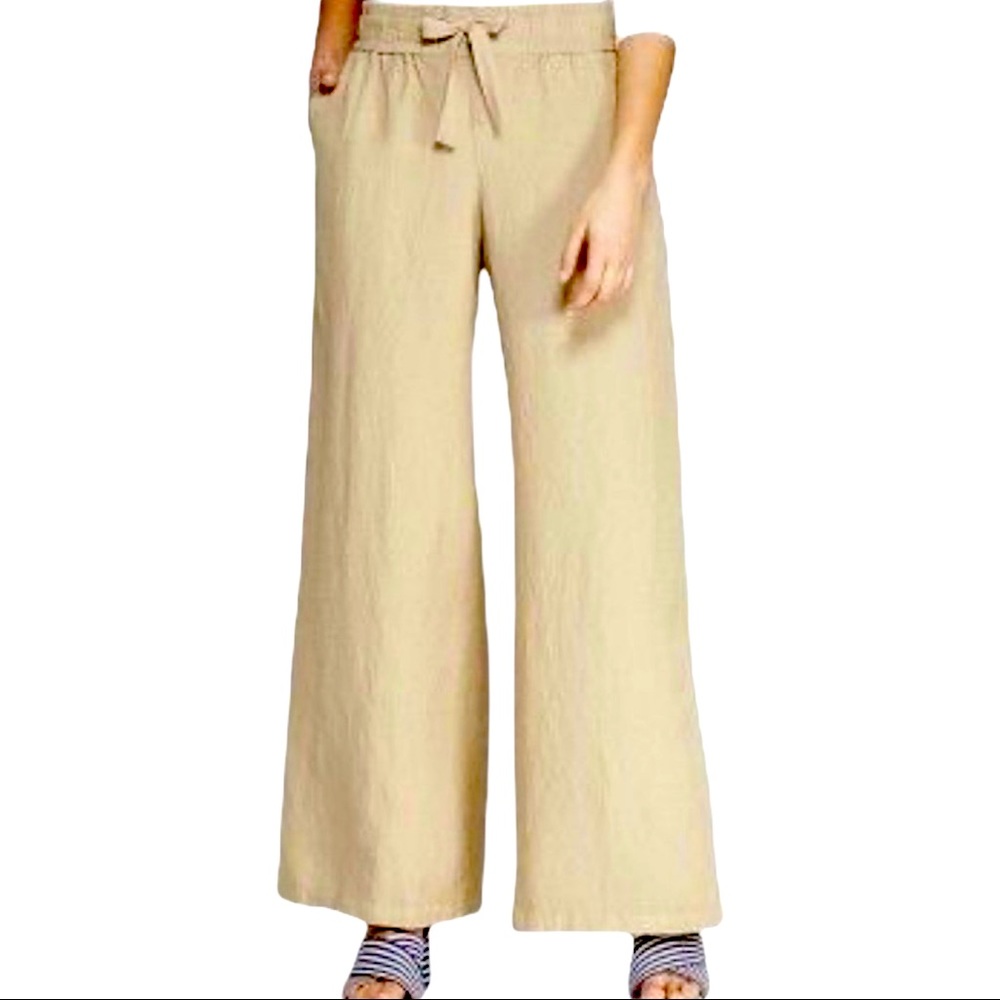 Wide Leg Linen Blend Pants